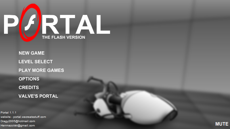 File:Portal the flash version menu.png