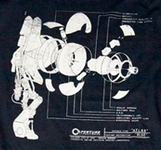 Blueprint of Atlas on a shirt.