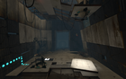 An Energy Pellet launcher and catcher in Portal 2's Chamber 7
