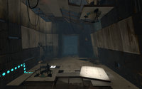 An Energy Pellet launcher and catcher in Portal 2s Chamber 7