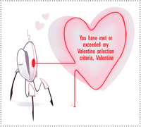 Torreta de San Valentín del blog oficial de Portal 2.